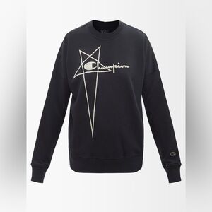 Rick Owens x Champion logo-embroidered cotton sweatshirt Collector Piece NWOT